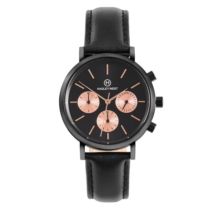 Reina Sant Lluis | Black & Rose Gold Watch | Women's Watches – Hagley ...